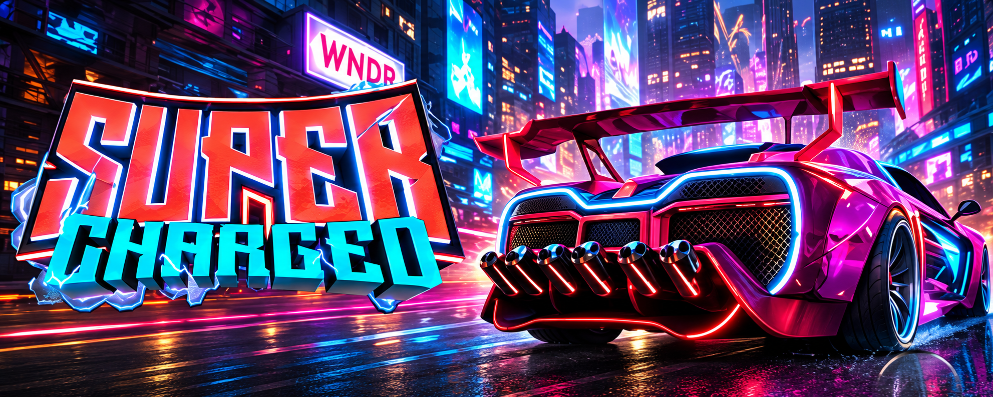 Supercharged game artwork